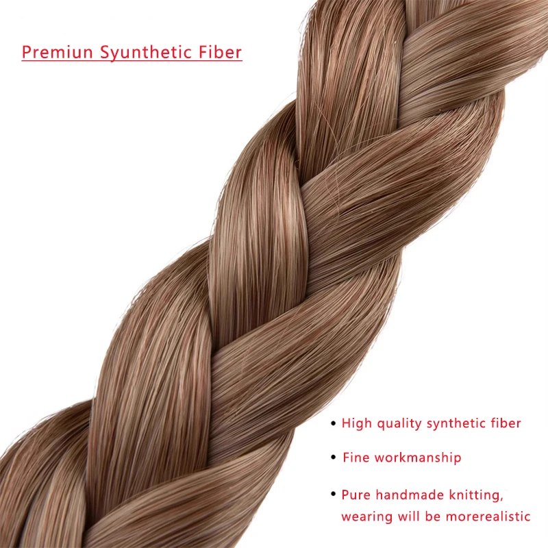 Fried Dough Twists braid wig headband hand woven synthetic bangs headband adjustable headband thumbnail 2