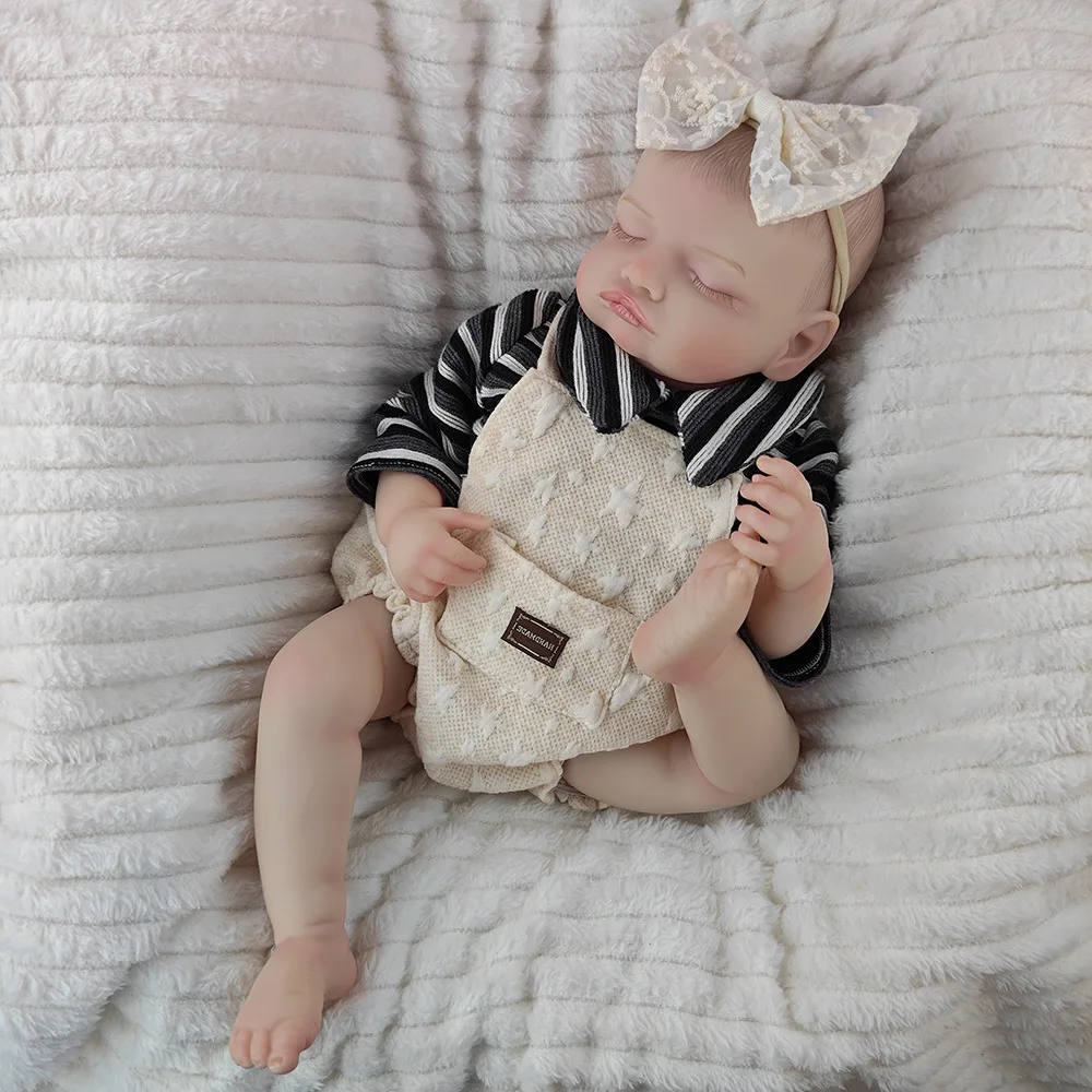 46cm Soft Vinyl Sleeping Baby Doll Bathable Reborn Doll Companion Toy Gift for Festivals Suitable for Teenage Girls thumbnail 4