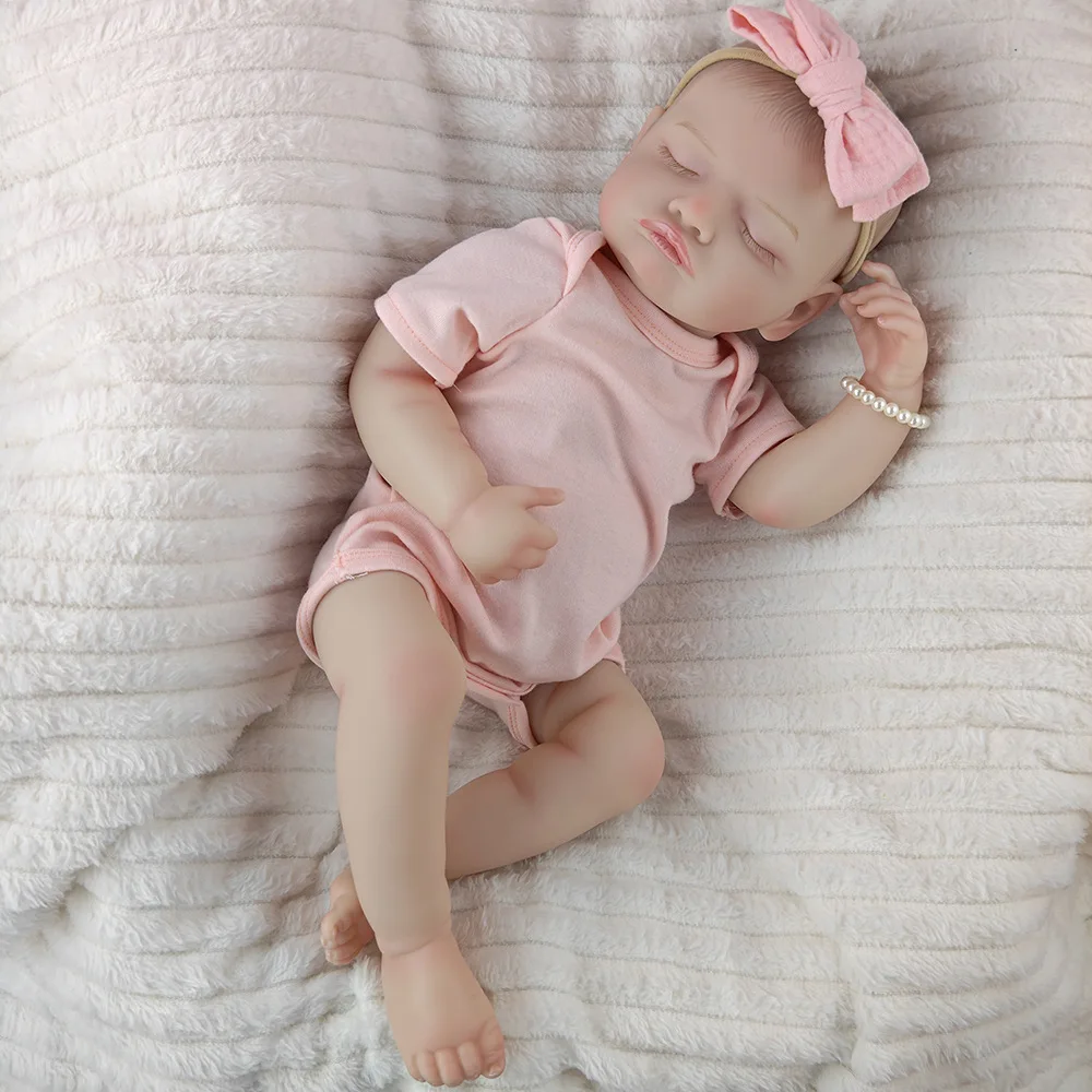 46cm Soft Vinyl Sleeping Baby Doll Bathable Reborn Doll Companion Toy Gift for Festivals Suitable for Teenage Girls thumbnail 2