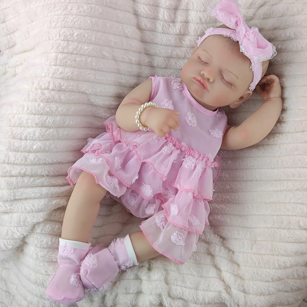 46cm Soft Vinyl Sleeping Baby Doll Bathable Reborn Doll Companion Toy Gift for Festivals Suitable for Teenage Girls thumbnail 3