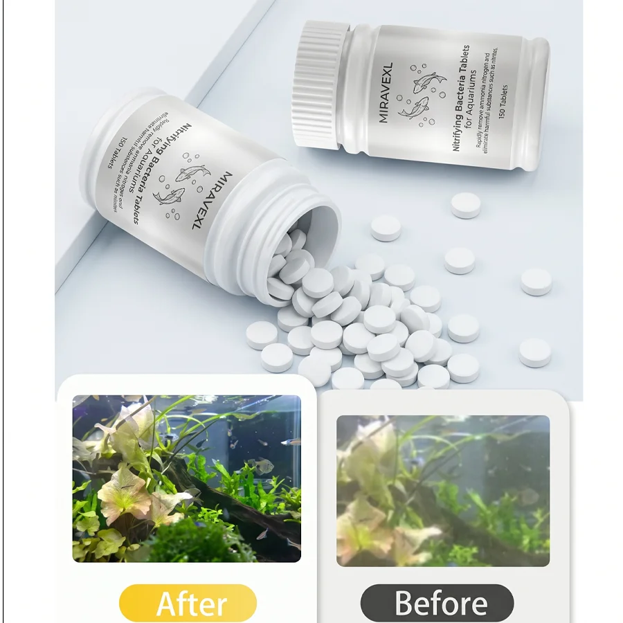 Nitrifying Bacteria Tablets 150 pcs for Aquarium Fish Tank Pond Water Purifier Clear Water Bio Filter Starter Cleaning Supplies thumbnail 4