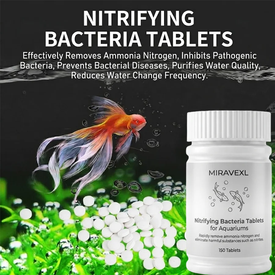 Nitrifying Bacteria Tablets 150 pcs for Aquarium Fish Tank Pond Water Purifier Clear Water Bio Filter Starter Cleaning Supplies thumbnail 2