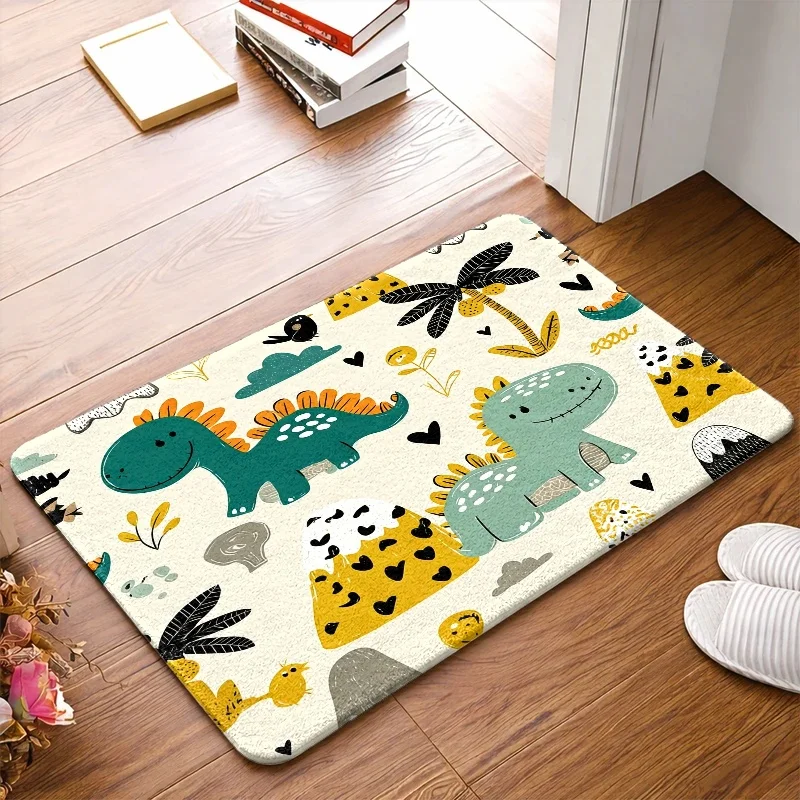 Adorable Dinosaur Floor Mat – Washable Soft Rug with Cartoon Design, Non-Slip PVC Backing for Indoor/Outdoor Use thumbnail 4