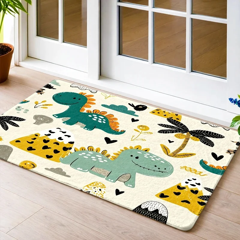 Adorable Dinosaur Floor Mat – Washable Soft Rug with Cartoon Design, Non-Slip PVC Backing for Indoor/Outdoor Use thumbnail 2
