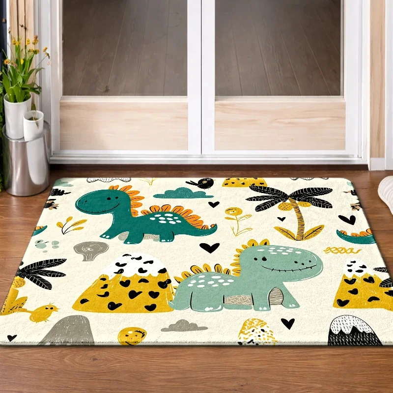 Adorable Dinosaur Floor Mat – Washable Soft Rug with Cartoon Design, Non-Slip PVC Backing for Indoor/Outdoor Use thumbnail 6
