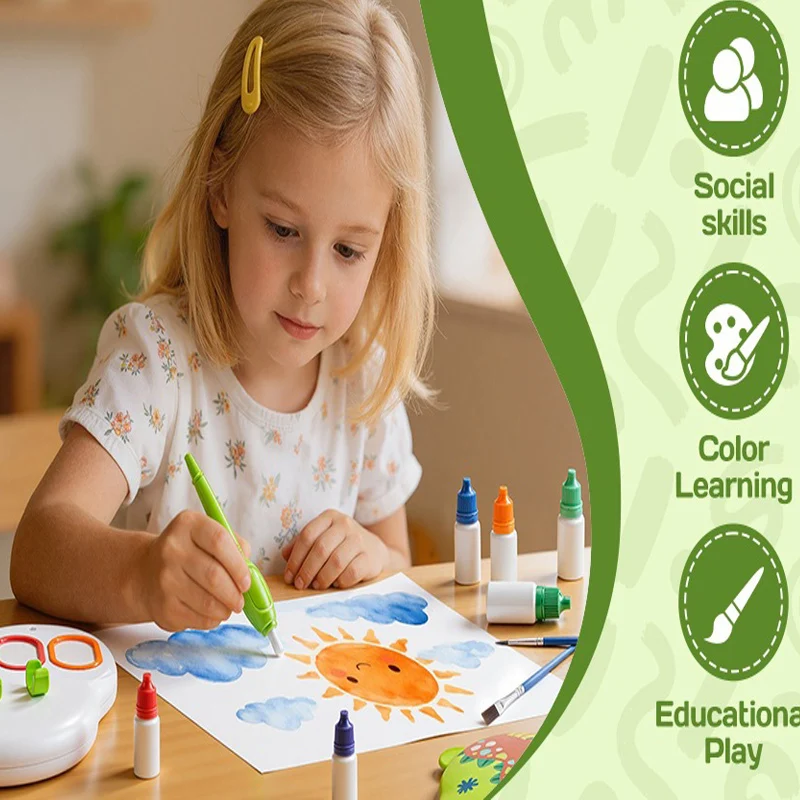 Children's Graffiti Drawing Magic Drawing Board Toy Set Early Education Enlightenment Drawing Colorful Birthday Gift Puzzle Toy thumbnail 5