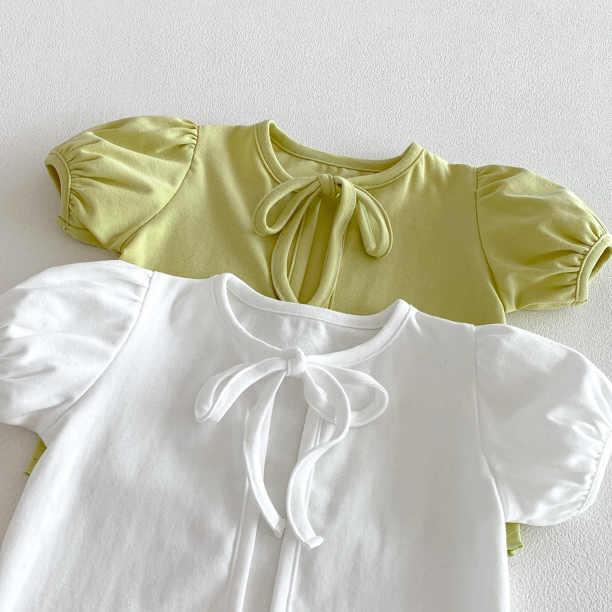 Summer new style simple Korean version baby and toddler halter vest short sleeve small cardigan two-piece set T-shirt top thumbnail 5