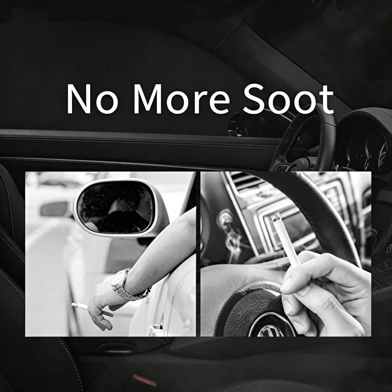 Car Ashtray with Lid Smell Proof, Car Cigarette Ashtray with Lid and Light, Stainless Metal Material, Easy To Clean for Most Car thumbnail 2