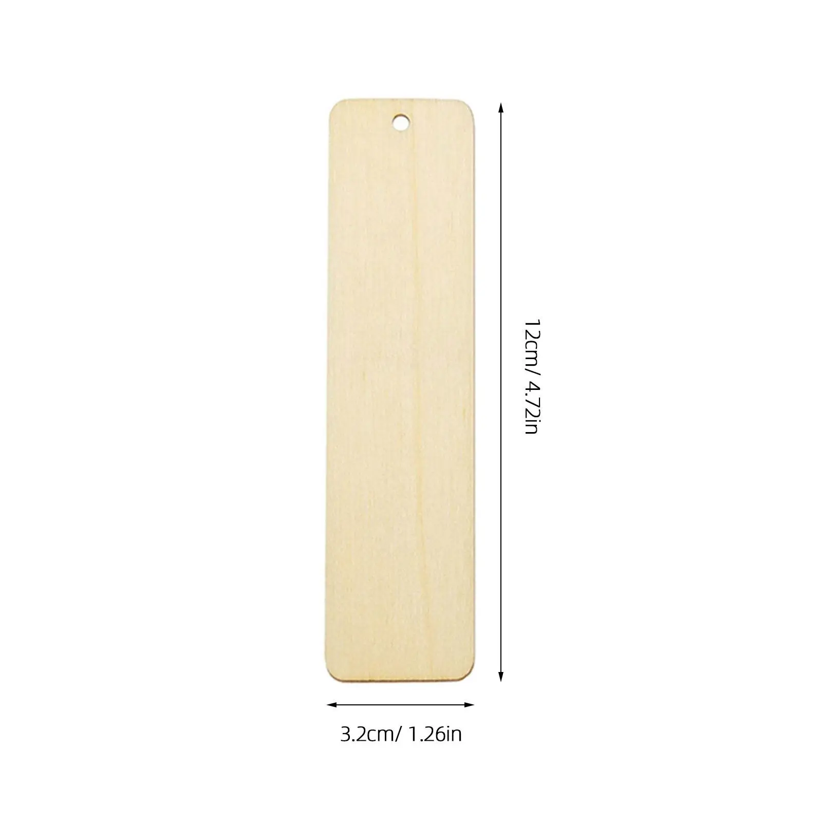 60Sets Wooden Bookmarks Natural Rectangle Wood Blanks 4.7x1.3in DIY Craft Painting Wedding Favor Tags Blank Wood Tags thumbnail 4