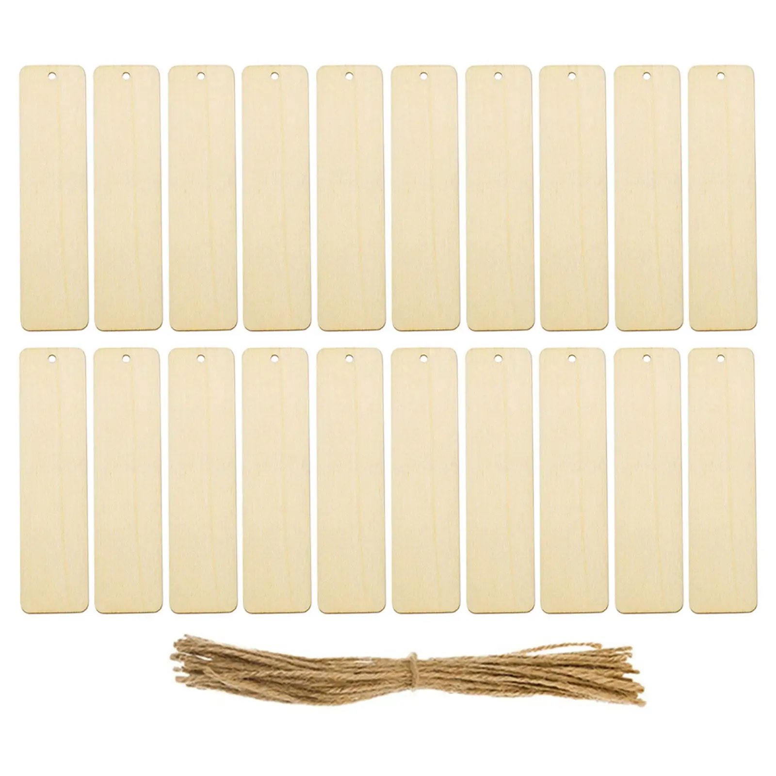 60Sets Wooden Bookmarks Natural Rectangle Wood Blanks 4.7x1.3in DIY Craft Painting Wedding Favor Tags Blank Wood Tags thumbnail 2