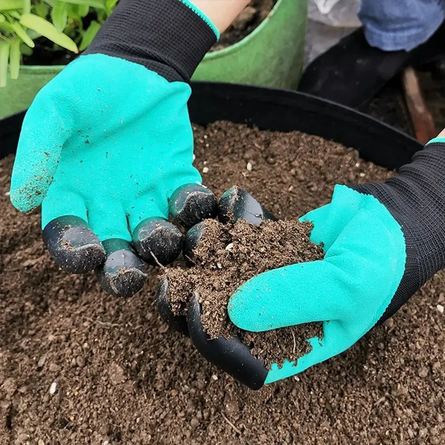 1Pair Gardening Gloves with Claws Waterproof Breathable Work Gloves for Digging Planting Gardening Yard Work Durable Anti-Slip thumbnail 5