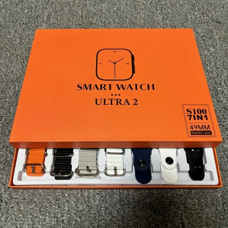 7 Watch Straps New S100 Ultra Smartwatch Amoled Circular Screen ECG Monitoring Reloj inteligente with Protective Case