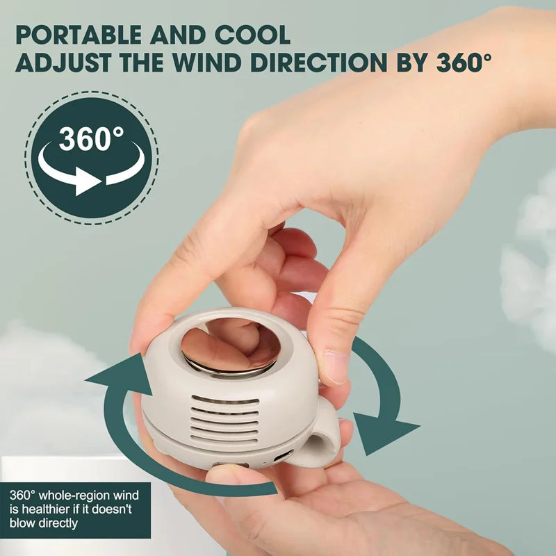 New USB charging small fan, waist mounted outdoor mini fan, small bladeless desktop handheld fan thumbnail 3