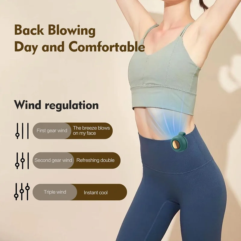 New USB charging small fan, waist mounted outdoor mini fan, small bladeless desktop handheld fan thumbnail 4