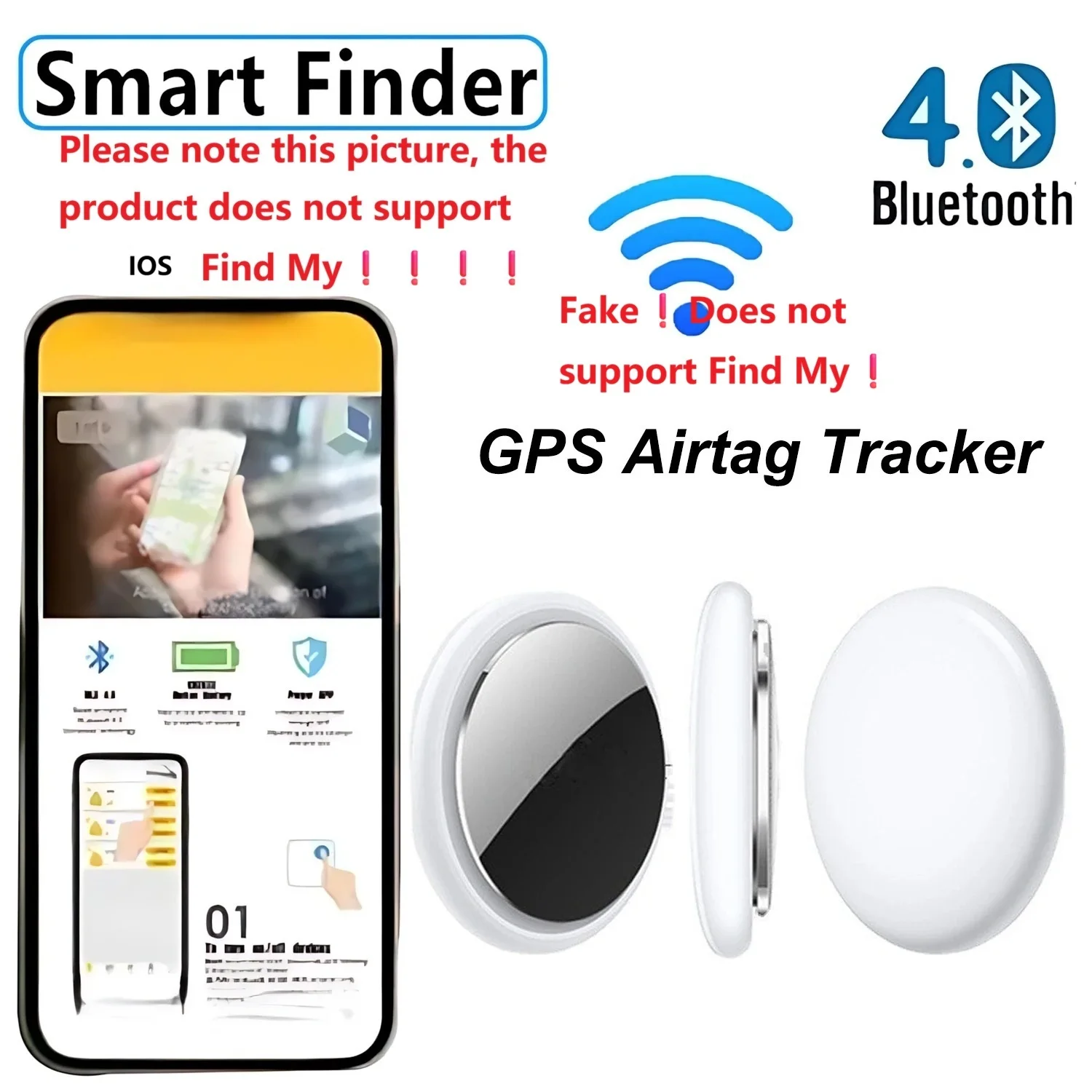 JSPTEC Security Bluetooth Tag Based on IOS Find My app IOS Anti-lose Tracker Sound Locate Message Reminder Alarm Key Finder IOS thumbnail 4