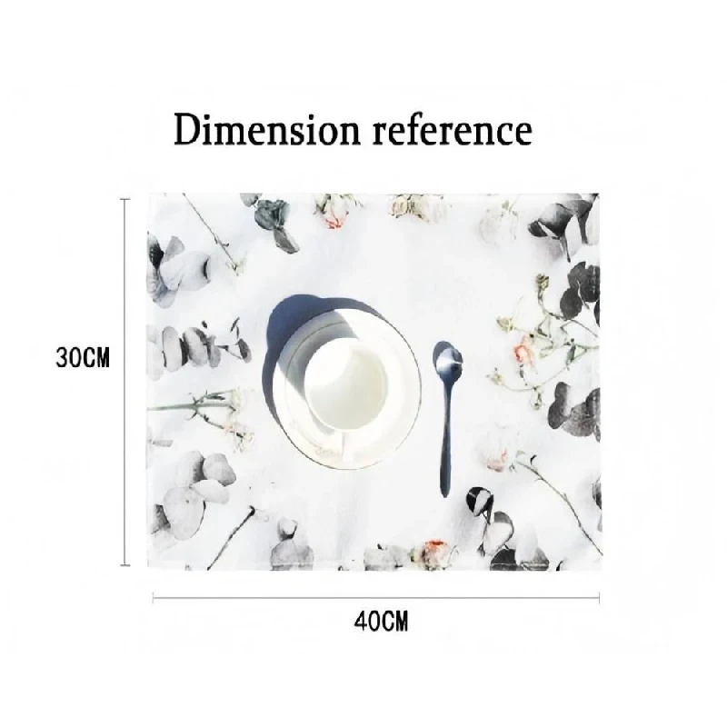 VIKAMA 2/4/6pcs Flower Linen Placemats, Tableware, Restaurant Atmosphere Table Mats Kitchen Dining Table Decoration thumbnail 6