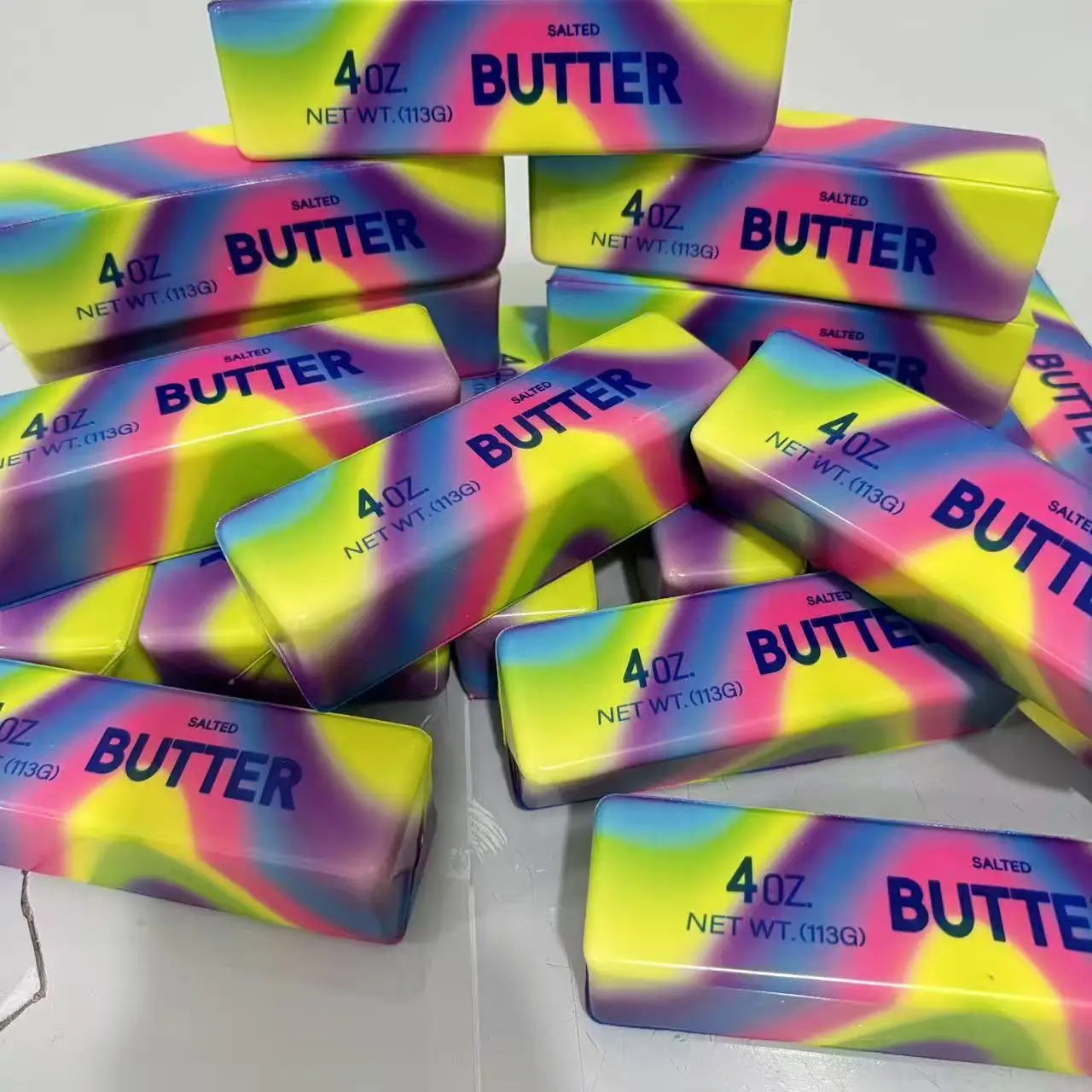New Butter Stick Fidget Toys Squishy Elastic Cheese Stick Funny Decompression Stress Anxiety Relief Game Squeeze Prank Toy thumbnail 3