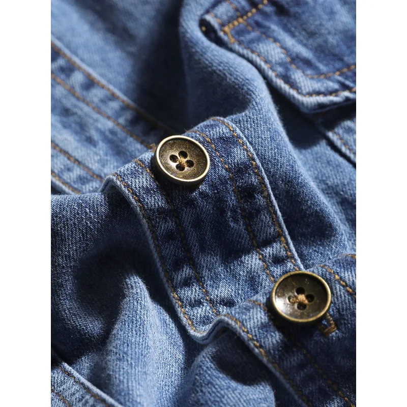 Washed Denim Long Sleeve Men's Shirt Jacket Loose Fit Spring Autumn New 2026 Trendy Brand Lightweight Couple's Top thumbnail 3