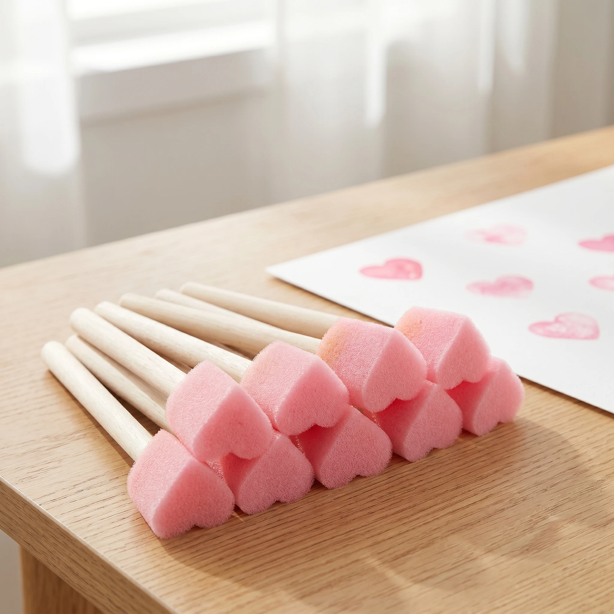 Heart Shape Sponge Painting Brushes, Love Pattern Stamps for DIY Crafts & Art Projects, Washable Art Tools thumbnail 3