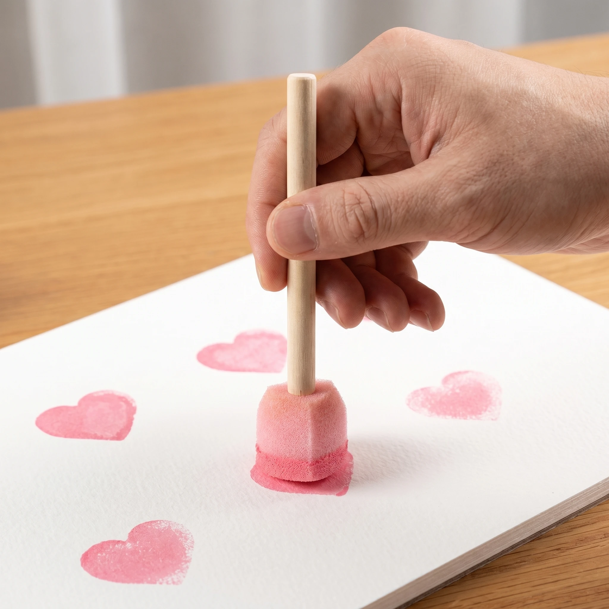 Heart Shape Sponge Painting Brushes, Love Pattern Stamps for DIY Crafts & Art Projects, Washable Art Tools thumbnail 5