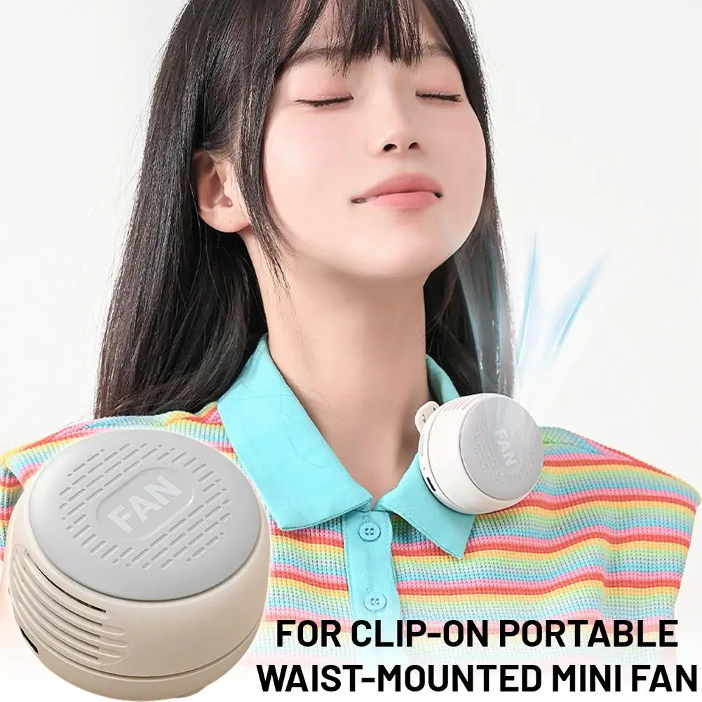 Portable Waist Fan USB Rechargeable Air Conditioner 3-Gear Mute Hanging Neck Fans Outdoor Sports Waist Clip On Whirlwind Fan thumbnail 3