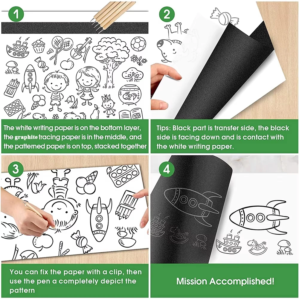 100 sheets of carbon copy paper for drawing pattern sketches, comes with 3 dotting pens thumbnail 4