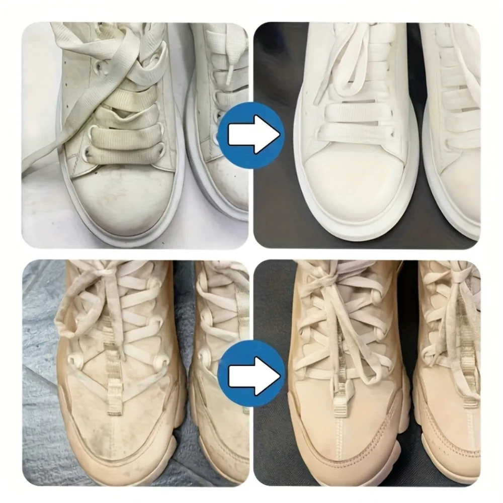 White Shoe Cleaner Whitening Polish Foam Quick Stain Remover for Sofa, Leather, White Shoes, Fabrics, Shoe Stain Removal Agent thumbnail 6
