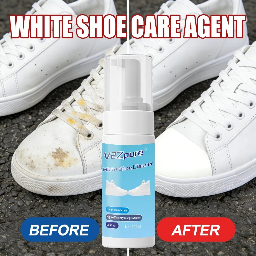 White Shoe Cleaner Whitening Polish Foam Quick Stain Remover for Sofa, Leather, White Shoes, Fabrics, Shoe Stain Removal Agent thumbnail 5