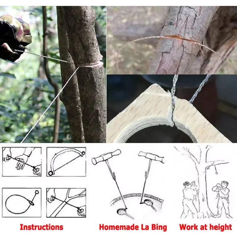 Mini Pocket Wire Saw Stainless Steel Multi-purpose Orange Outdoor Camping Emergency Survival Gear Tool Hand-operated Wire Saws thumbnail 6