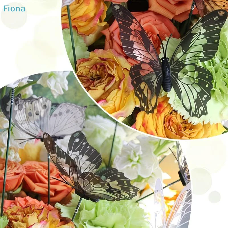 ✔3D Hollow Butterfly Stakes, 10/30Pcs Waterproof Garden Ornaments, Floral Picks for Yard, Pot and Wedding Decoration thumbnail 3