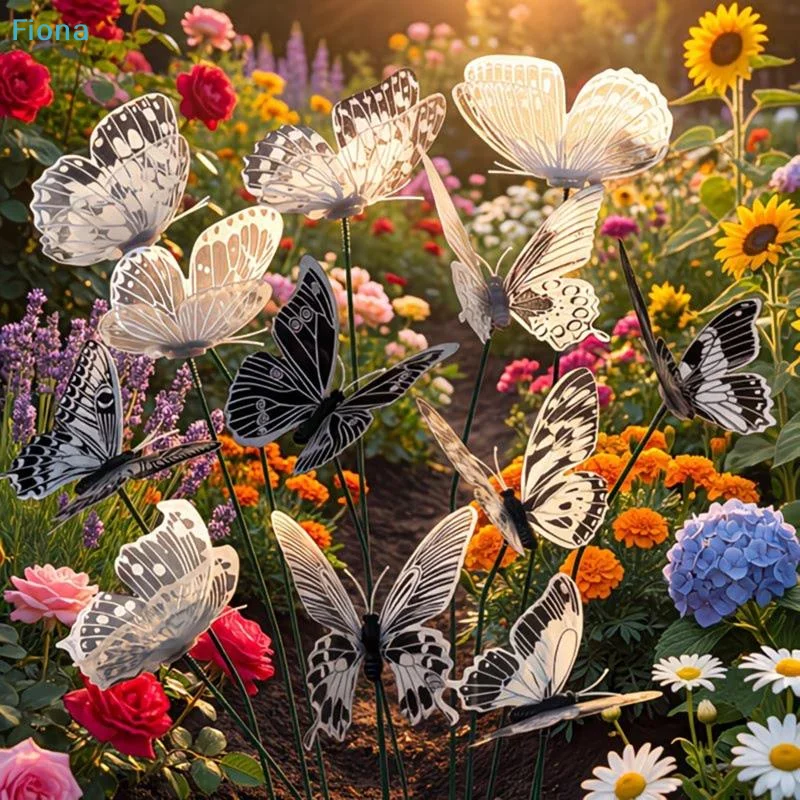 ✔3D Hollow Butterfly Stakes, 10/30Pcs Waterproof Garden Ornaments, Floral Picks for Yard, Pot and Wedding Decoration thumbnail 5