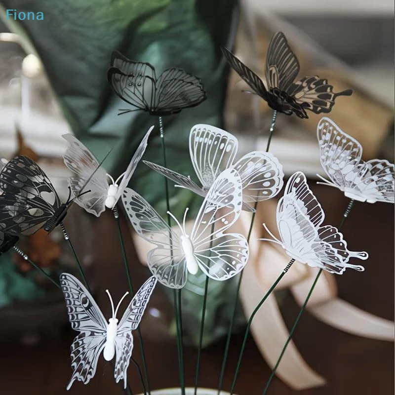 ✔3D Hollow Butterfly Stakes, 10/30Pcs Waterproof Garden Ornaments, Floral Picks for Yard, Pot and Wedding Decoration thumbnail 2