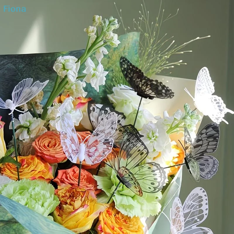 ✔3D Hollow Butterfly Stakes, 10/30Pcs Waterproof Garden Ornaments, Floral Picks for Yard, Pot and Wedding Decoration thumbnail 4