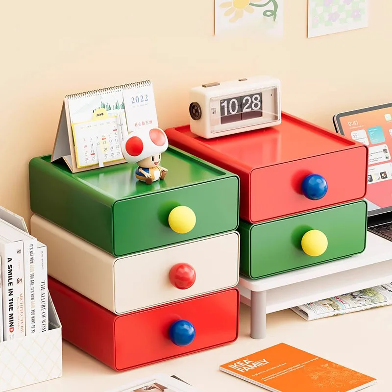 Dopamine Desk Organizer Box Stackable Dust-proof Desktop Storage Boxes Drawer Large Capacity Stationery Storage Rack thumbnail 3