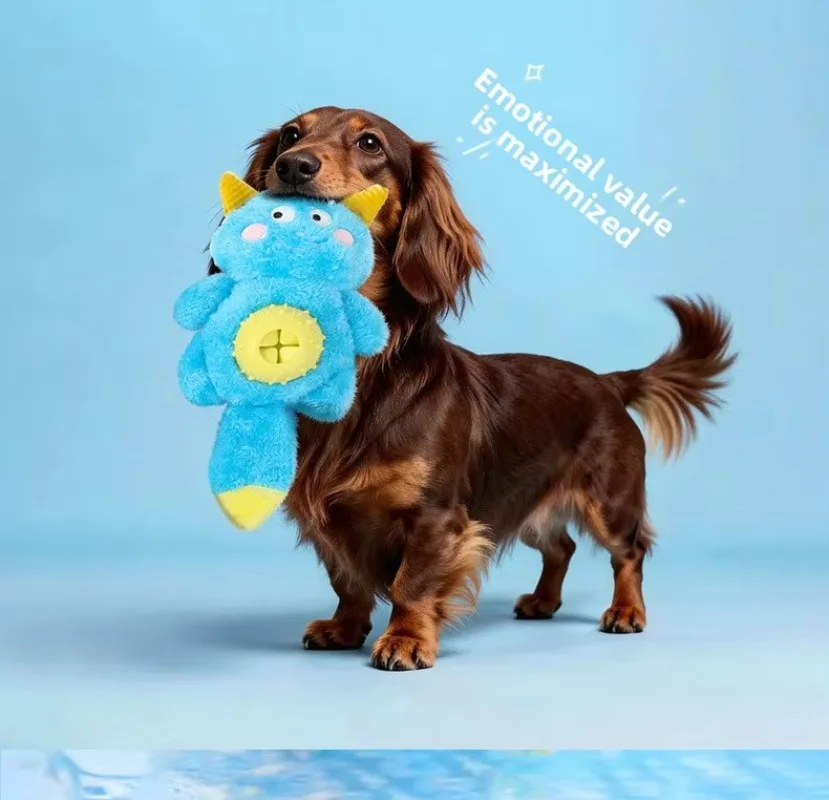 Cute Monster Plush Dog Toy with Sound Generator Crinkle Paper Interactive Chew Treat Dispenser Toy for Puppies & Dogs thumbnail 2
