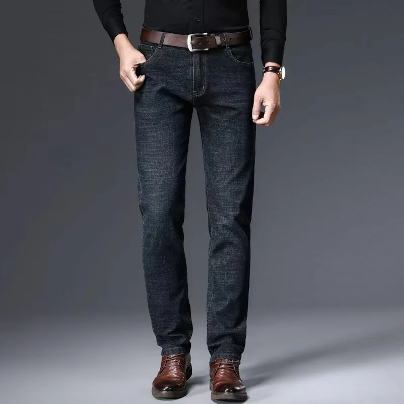 Men's Casual Straight Stretch Jeans 2025 Spring Autumn New Classic Blue Black Work Denim Trousers Fashion Male Brand Clothing thumbnail 3
