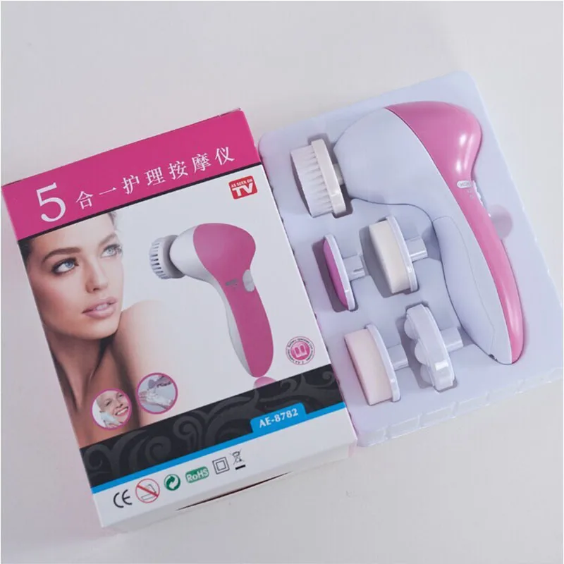 5 IN 1 Face Cleansing Brush Wash Machine Spa Skin Care Massager Blackhead Cleaning Electric Facial Cleaner Facial Cleanser Tool