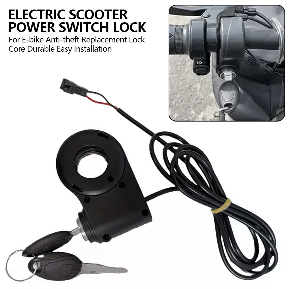 Electric Scooter Power Switch Key Lock Set Cylinder Ignition Lock for E-bike Anti-theft Replacement Core Durable thumbnail 3