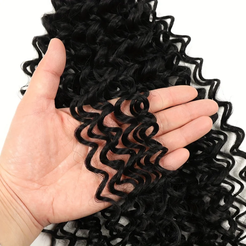 2Pcs/Pack Synthetic Deep Wave Braiding Hair Extensions Loose Texture Jerry Curl Boho Braids No Weft for Quick Weave Hairdos thumbnail 3
