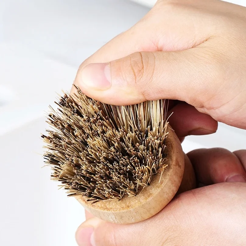 2pcs/set Kitchen Cleaning Brush Wooden Dish Brush with Natural Sisal and Coconut Durable Portable Eco Friendly Zero Waste thumbnail 5