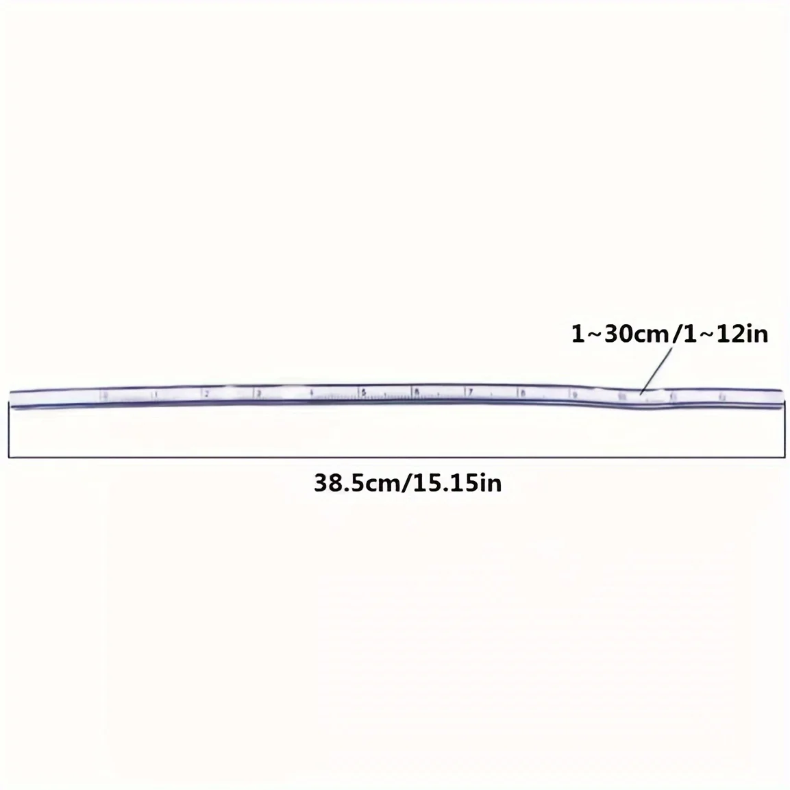 1pc Flexible Curve Ruler for Drawing & Design - Dual Scale Multi-Functional Plastic Tool for Office & School Use thumbnail 3