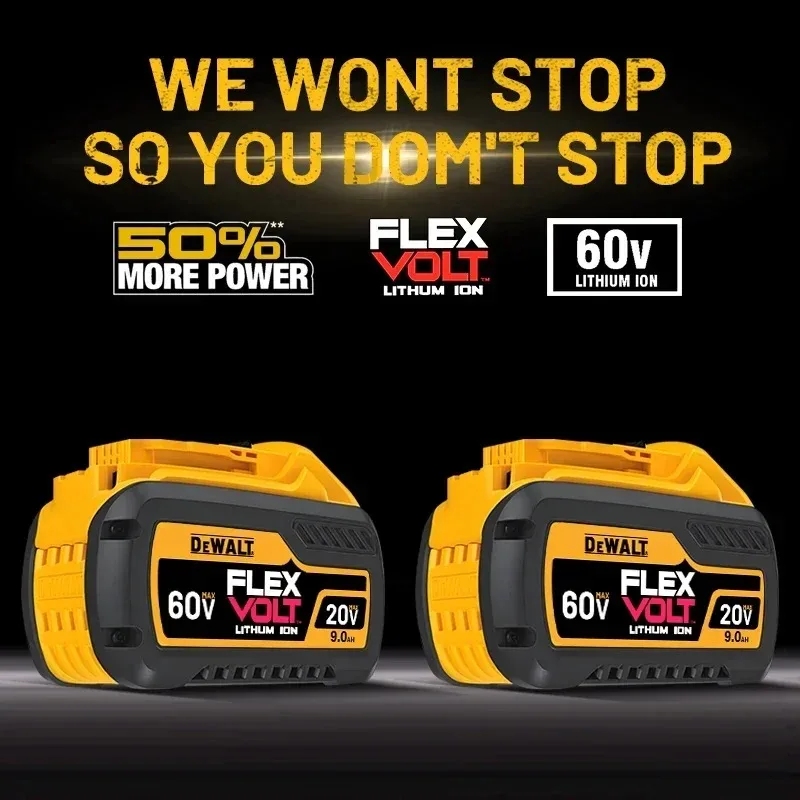 100%Original DEWALT 20v/60V battery DCB606 DCB609 DCB182 DCB205 DCB206 DCB209 power tool  battery 6AH 9AH battery. thumbnail 2