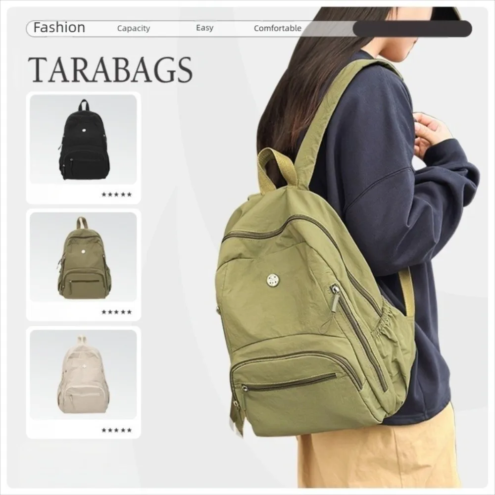 Casual Nylon Daypack Large Capacity Waterproof School Backpack Lightweight Dual-Shoulder Travel Backpack Unisex thumbnail 5