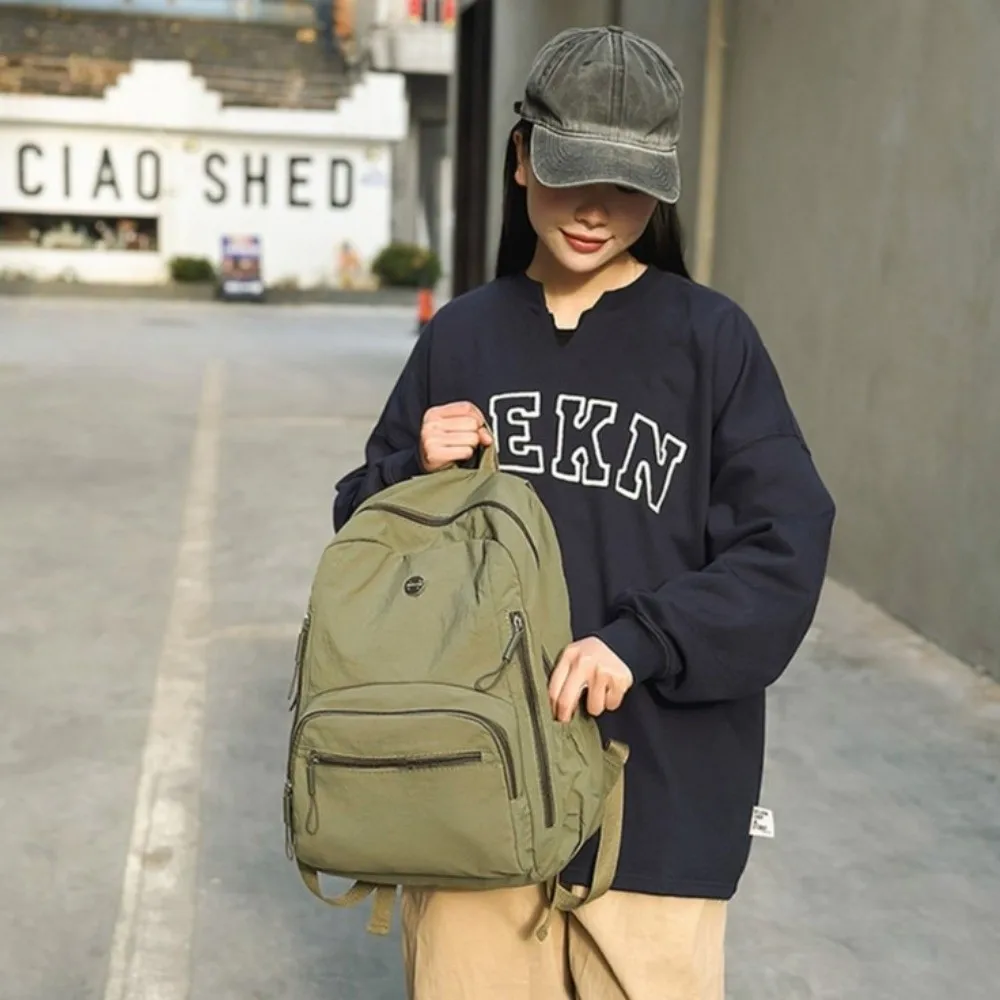 Casual Nylon Daypack Large Capacity Waterproof School Backpack Lightweight Dual-Shoulder Travel Backpack Unisex thumbnail 4
