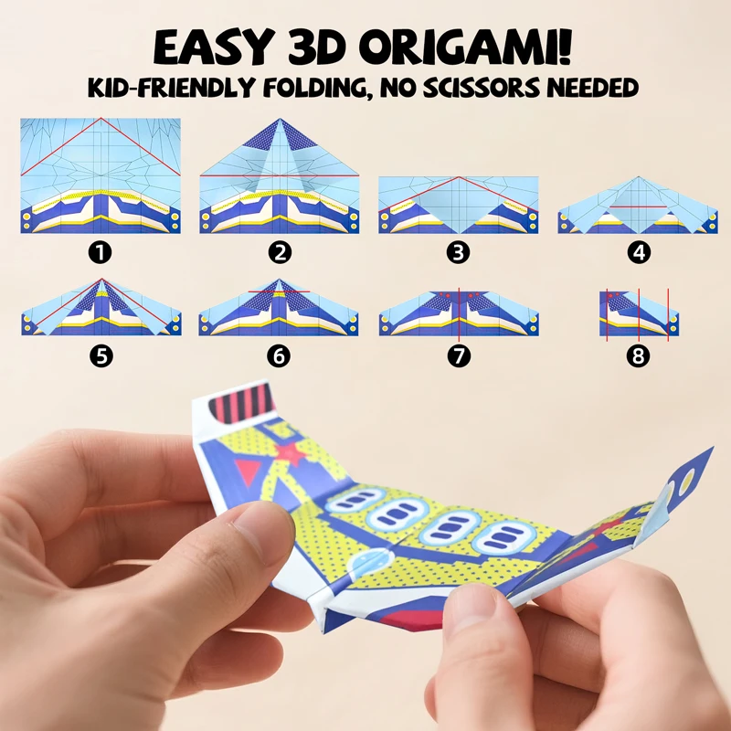 36Pcs Children Origami Paper Planes Folding DIY Full Color Handicraft Toy Aircraft Educational Toy Birthday Gift Party Favors thumbnail 3