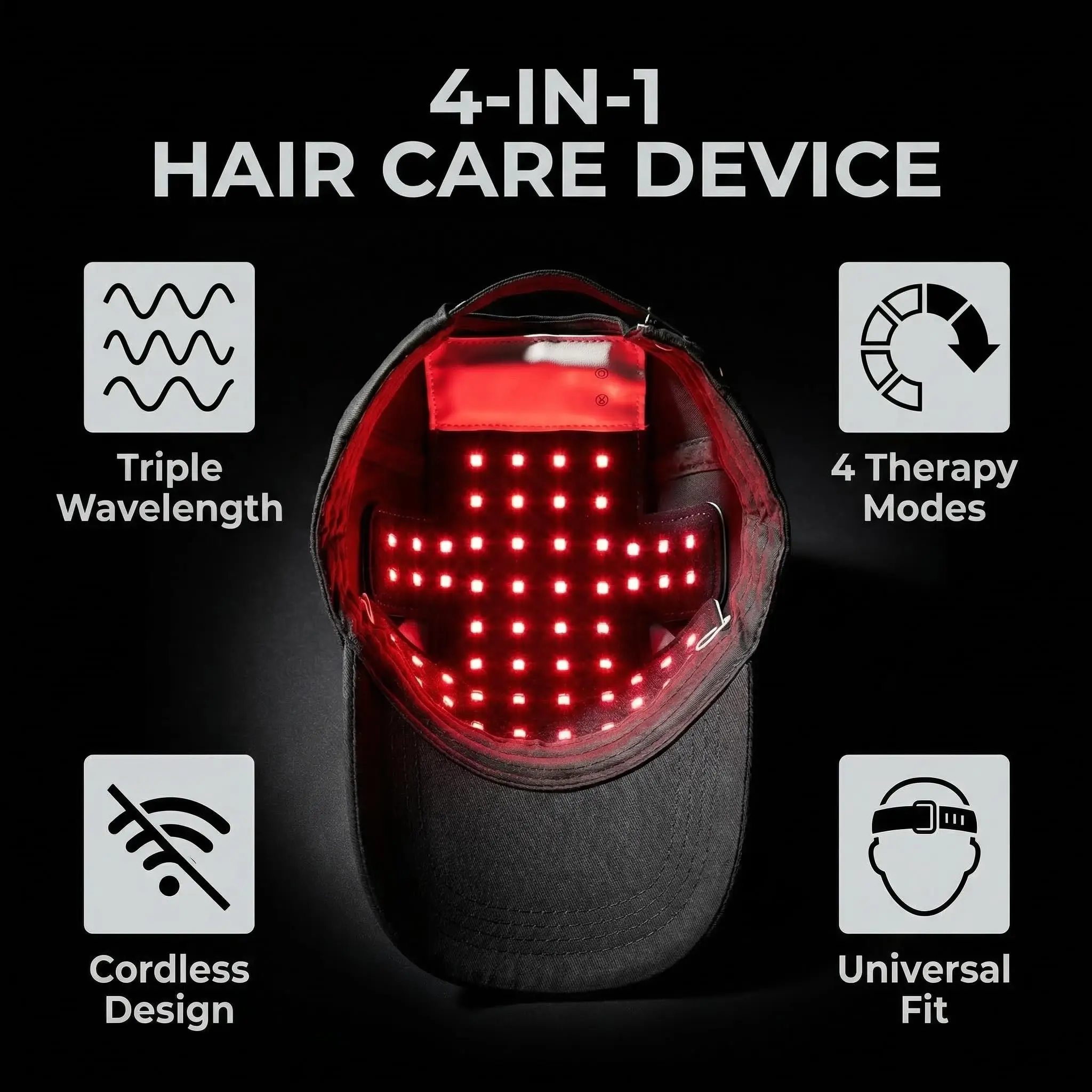 LED Red Light Therapy Cap Hair Growth Helmet Diode LaserHat Light Therapy Cap for Hair Regrowth and Hair Loss Treatment thumbnail 4