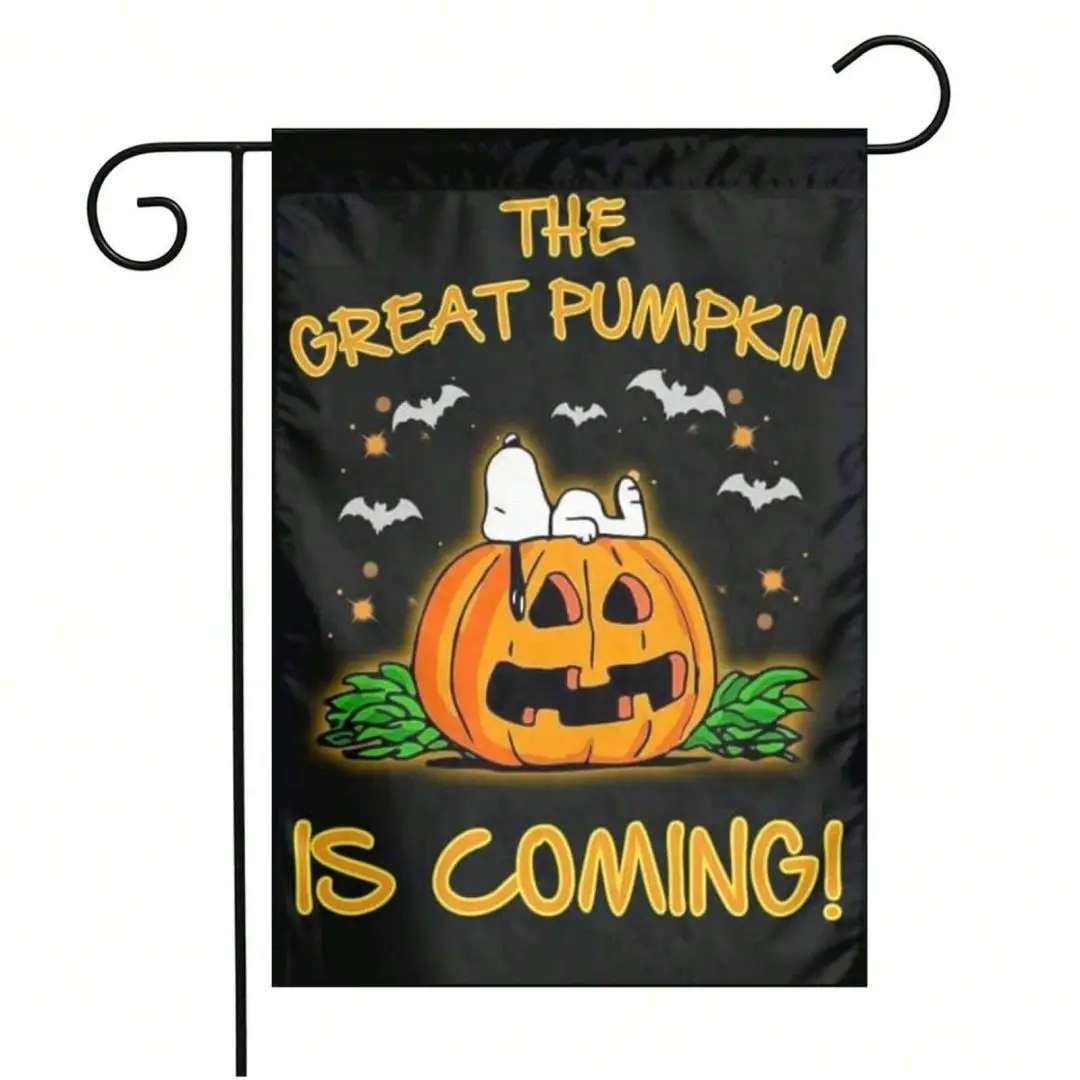 Garden Flags - Double-Sided Printed Pumpkin Ghost Outdoor Patio Decor, Holiday Yard Banner, Easy to Hang, Pole Not Included