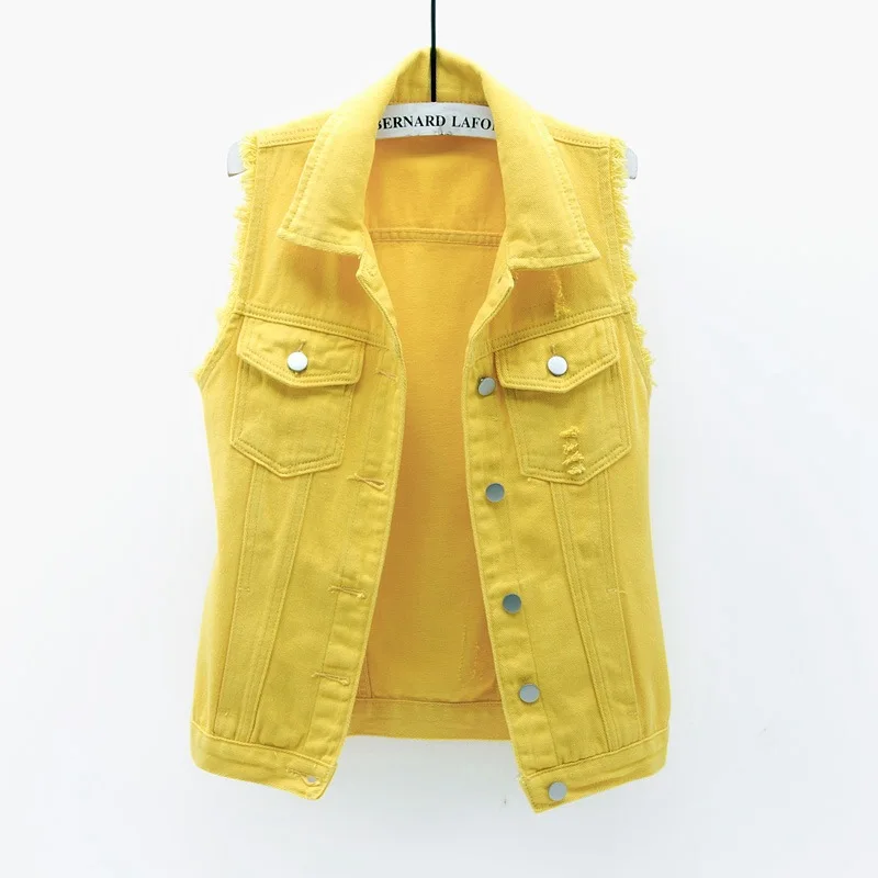 New Fashion Unisex Couple Denim Vests Sleeveless Coats Trendy Jeans Waistcoats Quality Men and Women Slim Fit Denim Vests thumbnail 3