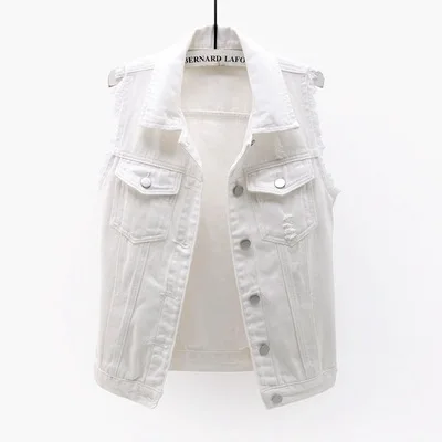New Fashion Unisex Couple Denim Vests Sleeveless Coats Trendy Jeans Waistcoats Quality Men and Women Slim Fit Denim Vests thumbnail 5
