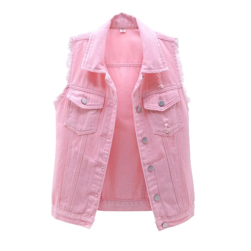 New Fashion Unisex Couple Denim Vests Sleeveless Coats Trendy Jeans Waistcoats Quality Men and Women Slim Fit Denim Vests thumbnail 4